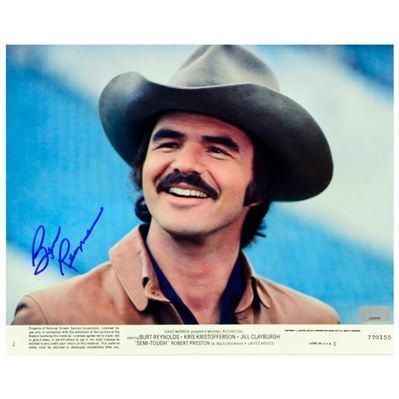 Burt Reynolds Autographed 1977 Semi-Tough Billy Clyde Puckett Pre Game Original Lobby Card