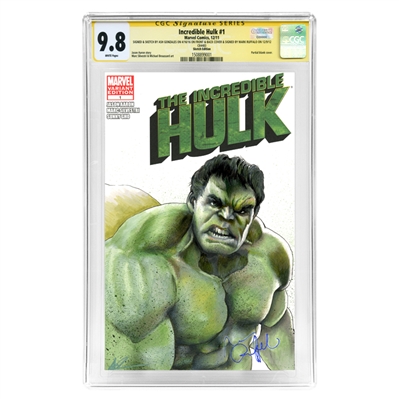 Mark Ruffalo Autographed The Incredible Hulk #1 CGC Signature Series 9.8 Comic with Original Front & Back Ash Gonzales Sketches
