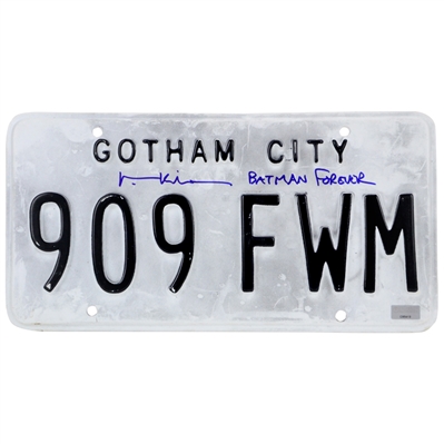 Val Kilmer Autographed 1994 Batman Forever Screen Used Gotham License Plate