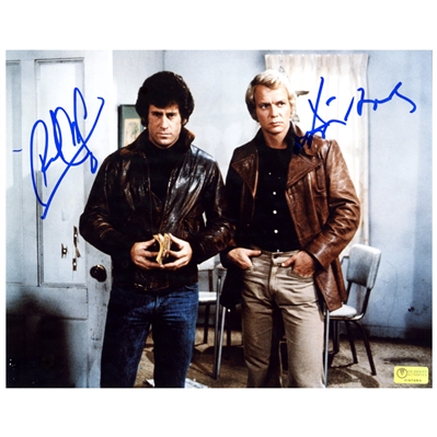  David Soul and Paul Michael Glaser Autographed Starsky and Hutch 8x10 Scene Photo