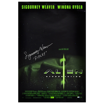 Sigourney Weaver Autographed 1997 Alien: Resurrection 27x40 Original Movie Poster with Ripley Inscription
