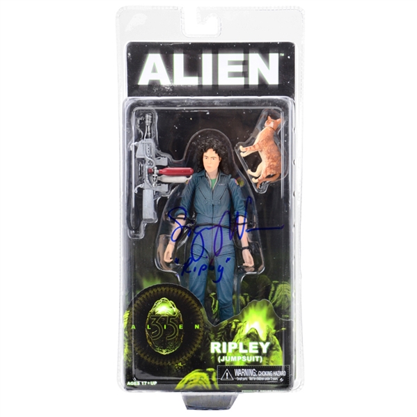 Sigourney Weaver Autographed NECA Alien Ripley Action Figure In Jumpsuit