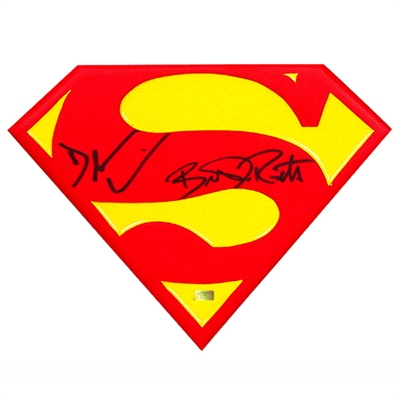 Brandon Routh & Dean Cain Autographed Superman Emblem