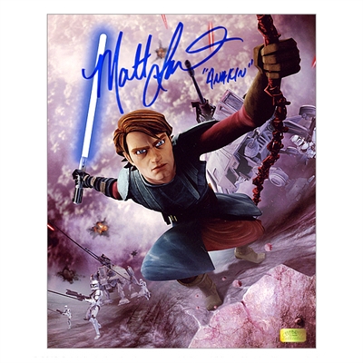 Matt Lanter Autographed 8×10 Star Wars Anakin Action Photo