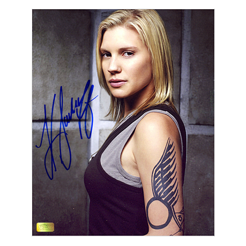 Katee Sackhoff Autographed Battlestar Galactica 8x10 Tattoo Photo.