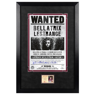Helena Bonham Carter Autographed Harry Potter Belatrix Wanted 11x17 Framed Poster