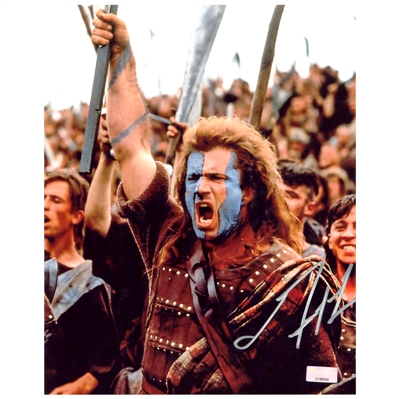  Mel Gibson Autographed 1995 Braveheart William Wallace Battle 8x10 Photo