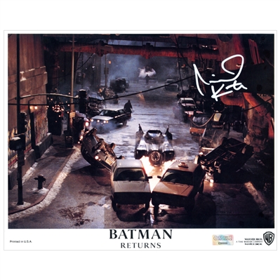 Michael Keaton Autographed 1992 Batman Returns Original 8x10 Batmobile Scene Lobby Card