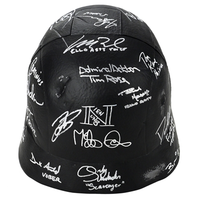 Daisy Ridley, Mark Hamill, Adam Driver, John Boyega Star Wars The Force Awakens Cast Autographed Kylo Ren Voice Changing Helmet