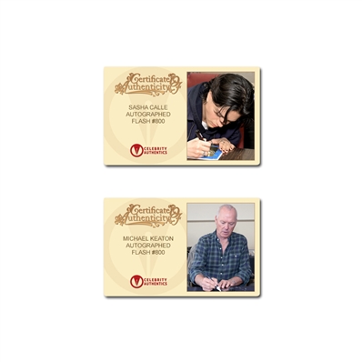 Michael Keaton, Ezra Miller, Sasha Calle Autographed 2023 Flash #800 Gold Foil Variant CGC SS 9.8